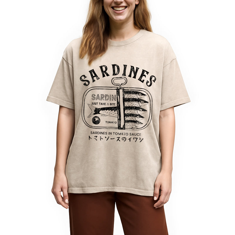 Delicious Canned Sardine Washed T-Shirt