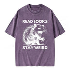 Read Books Stay Weird Unisex Washed T-shirt