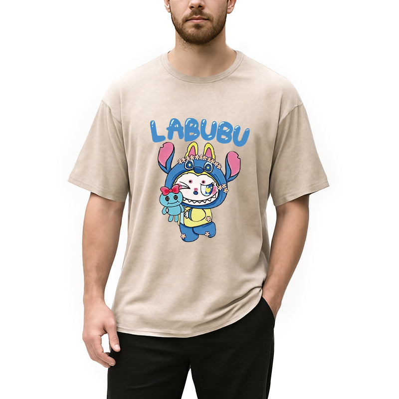 Labubu Cute Bunny Washed T-Shirt