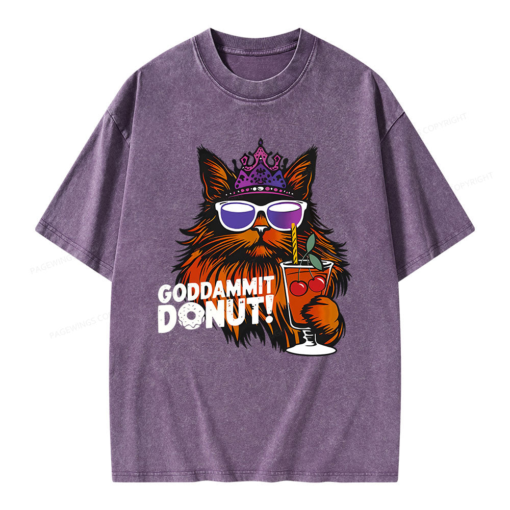 Goddammit Donut Unisex Washed T-shirt