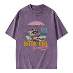 Book Girl Summer Unisex Washed T-shirt