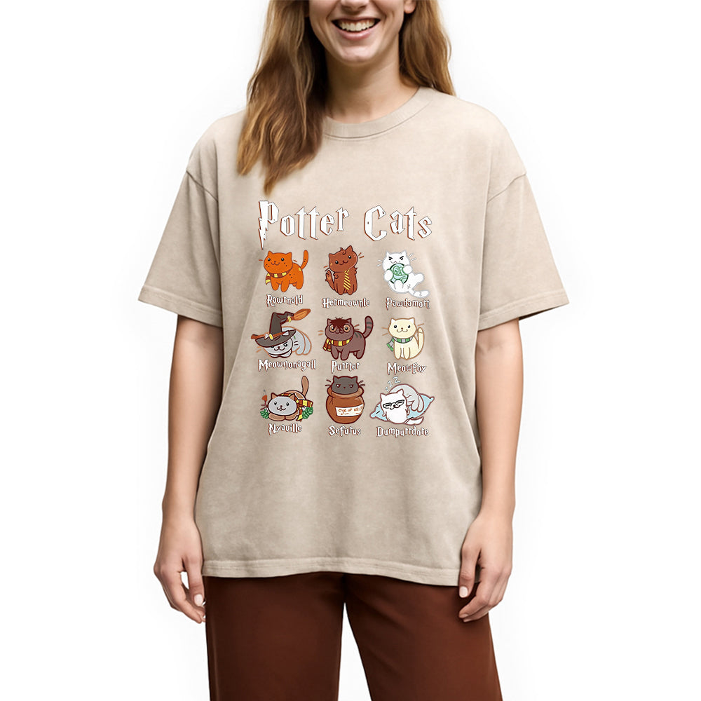 Wizard Cats Washed T-Shirt