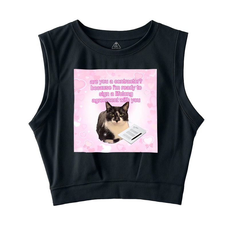 Are You a Contractor Sleeveless Crop Top