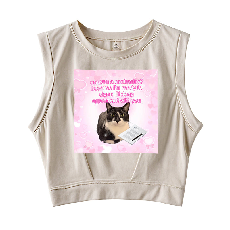 Are You a Contractor Sleeveless Crop Top