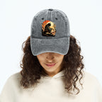 Cat Ninja Ukiyo-e Anime Style Samurai Washed Cap