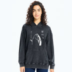 Japanese Fish Hold Up White Washed Hoodie