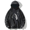 Japanese Fish Hold Up White Washed Hoodie