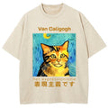 Cat Van Caligogh Vintage Wash Japanese Design T-Shirt