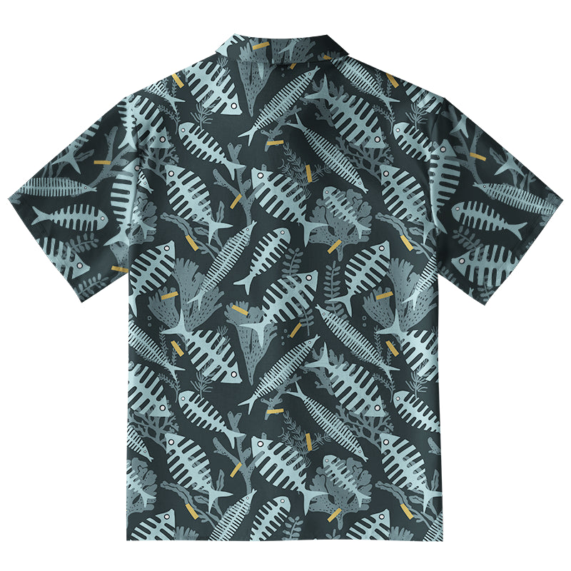 Marine Fish Bones Button-up Shirt