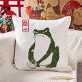 Woodblock Print Frog Cushion Pillow