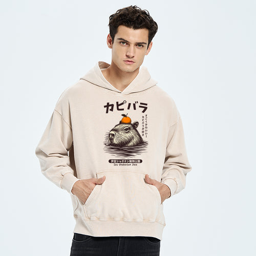 Capybara Hot Spring Washed Hoodie