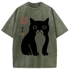 Funny Zen Cat Meme Washed T-Shirt