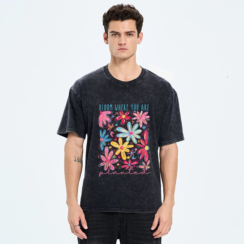 Positive Flower Vibe Washed T-Shirt