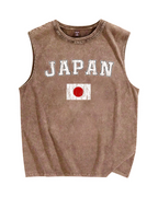 Japan Flag Vintage Distressed Washed Tank Top