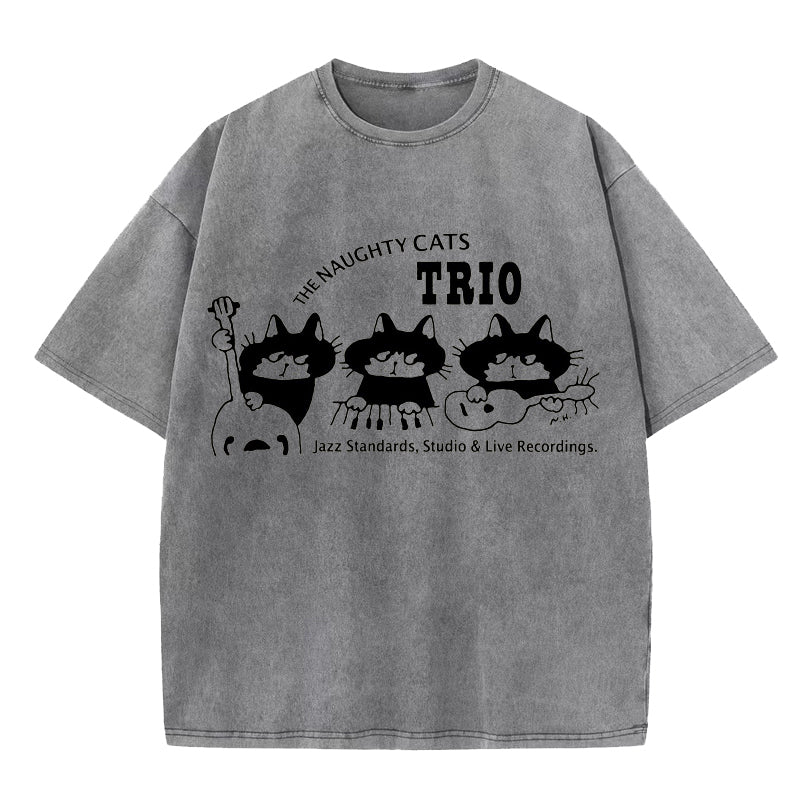 The Naughty Cats Washed T-Shirt
