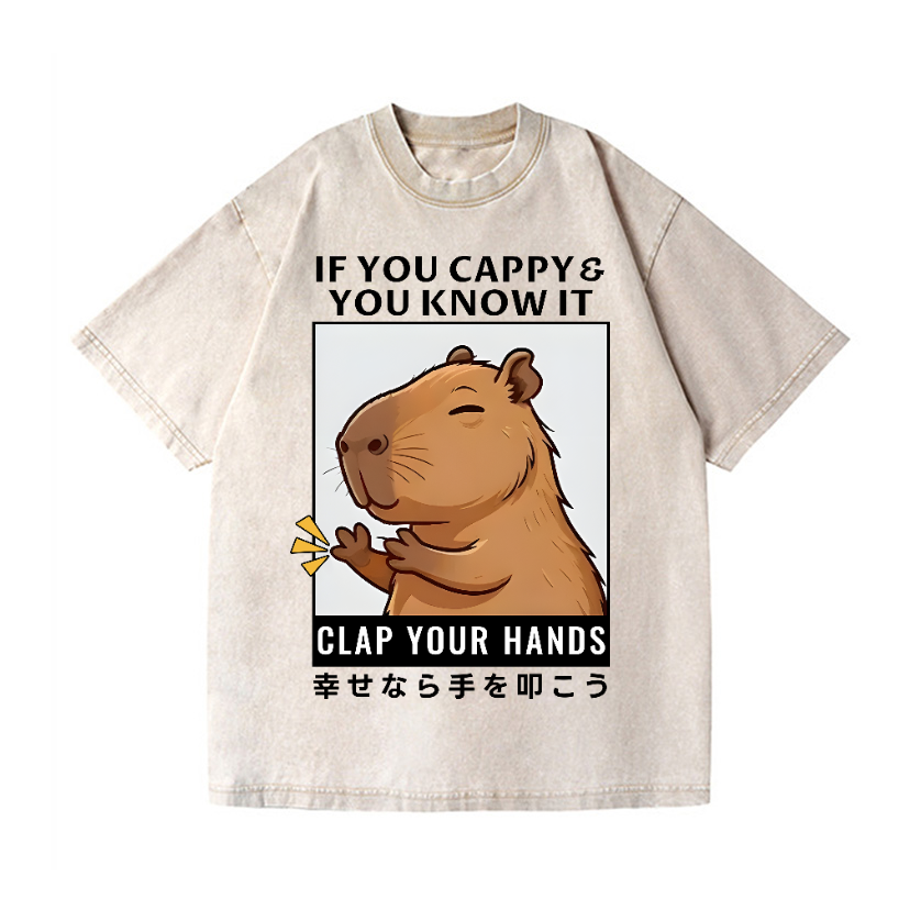 Capybara Vintage Wash Japanese Design T-Shirt