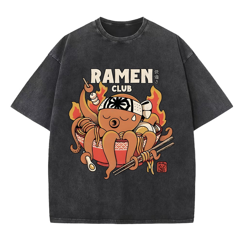 Octopus Ramen Japan Washed T-Shirt