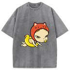 Red Hat Girl Washed T-Shirt