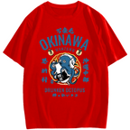 Okinawa Drunken Octopus Cotton casual T-shirt