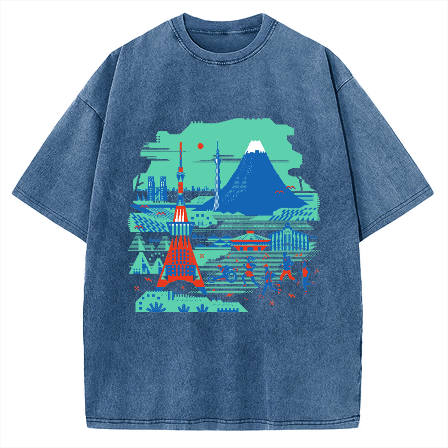 Japan Landscape & Sports Vintage Washed T-shirt