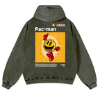 Pacman Vintage Washed Cotton Back Art Hoodie