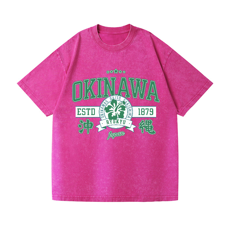 Okinawa Daito Sakishima Ryukyu Vintage Wash Japanese Design T-Shirt