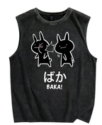 Unisex Baka Printed Snowflake Washed Vest