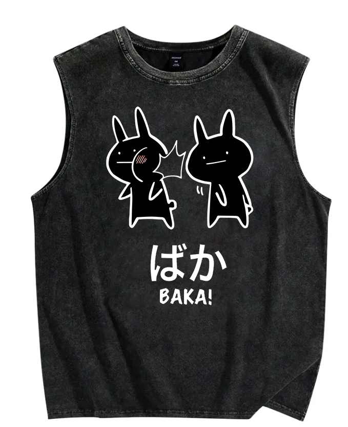 Unisex Baka Printed Snowflake Washed Vest