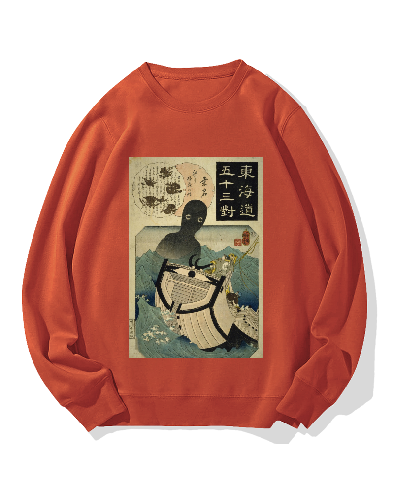 Ghost of the Sea Ukiyo-e Cotton Sweatshirt