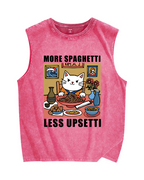 More Spaghetti Less Upsetti Vintage Distressed Washed Tank Top
