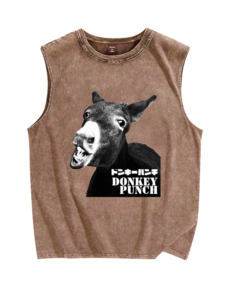 Donkey punch Vintage Distressed Washed Tank Top