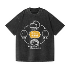 Cat Vintage Wash Japanese Design T-Shirt