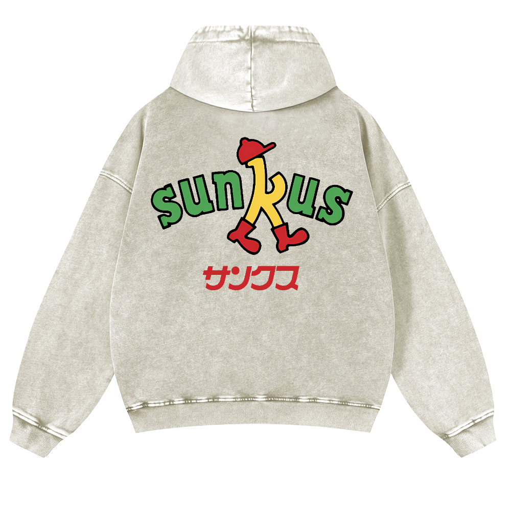 Circle K Sunkus Vintage Washed Cotton Back Art Hoodie