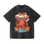 Ramen Octopus Vintage Wash Japanese Design T-Shirt