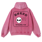Telepathy Club Vintage Washed Cotton Back Art Hoodie
