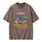 Book Girl Summer Unisex Washed T-shirt