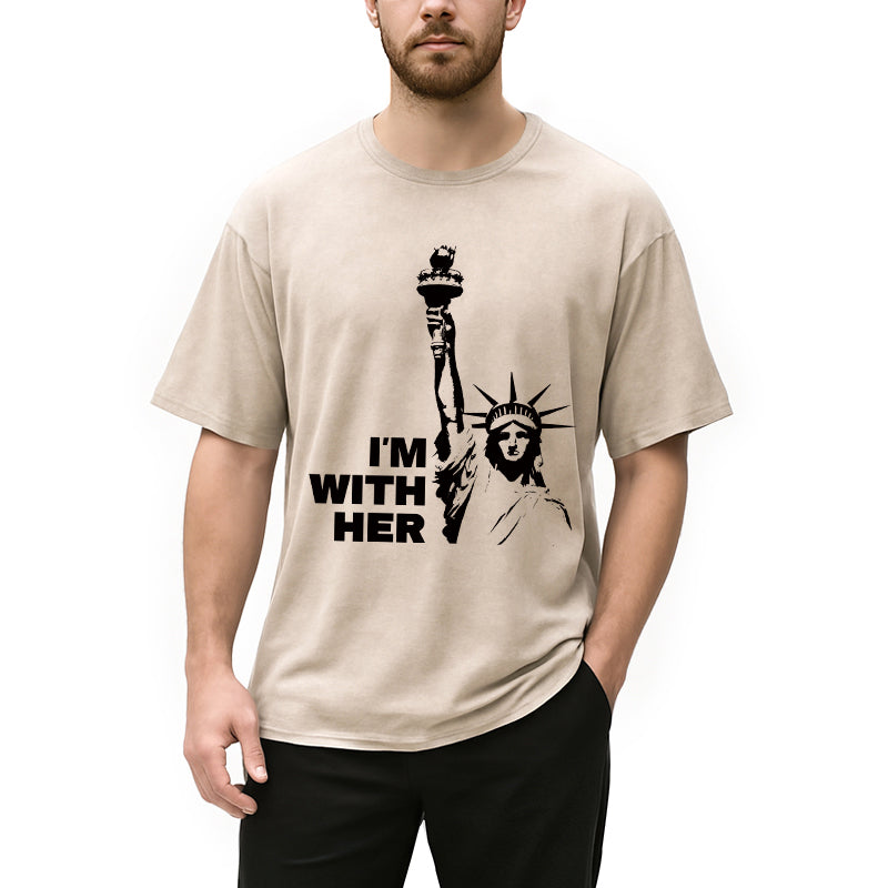 I'm With Her Washed T-Shirt