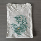Unisex Classic Folk Art Cat Printed Cotton Printed T-shirt