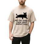 Gossiping Black Cat Washed T-Shirt