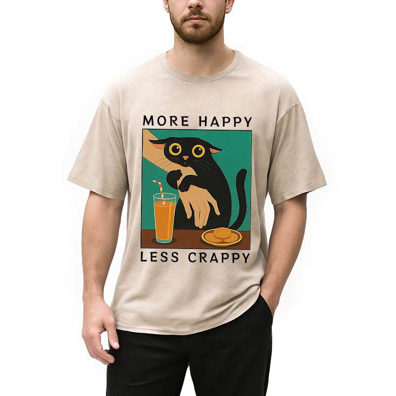 Cat Hugging Person Washed T-Shirt