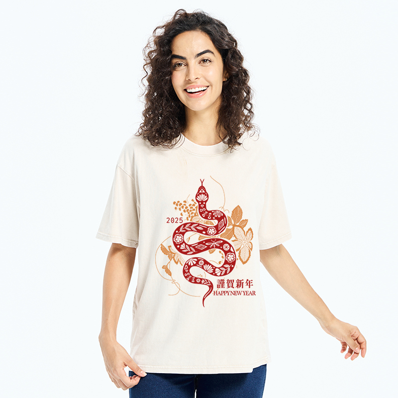 Welcome The Year Of The Snake Washed T-Shirt