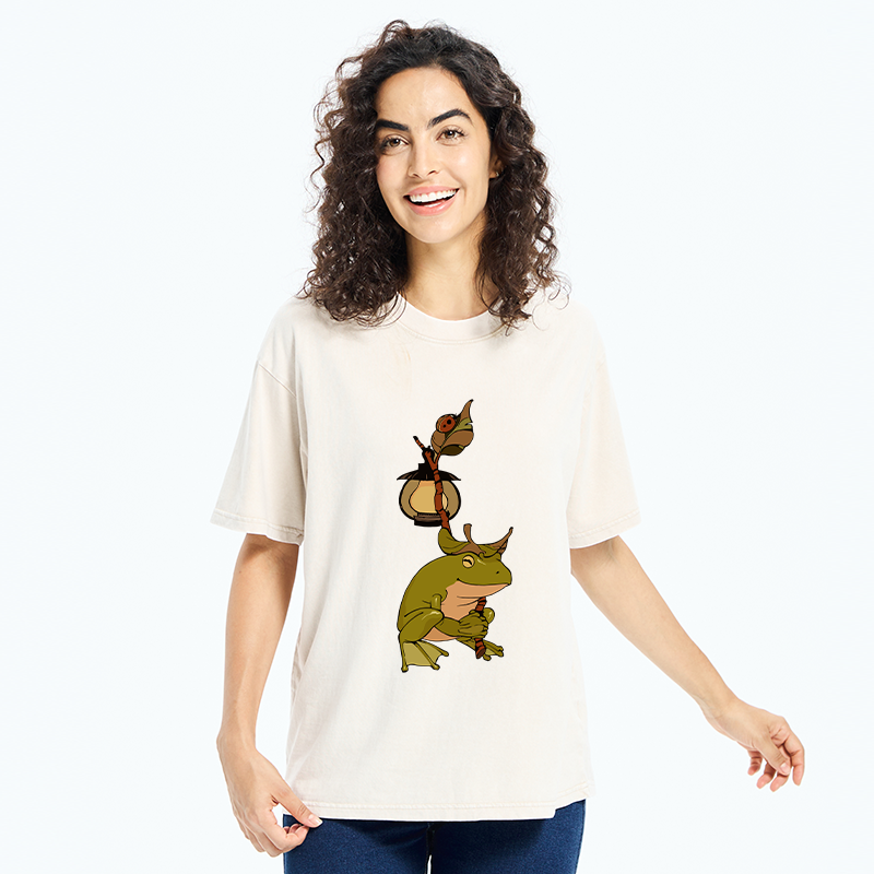 Frog With Lantern Washed T-Shirt