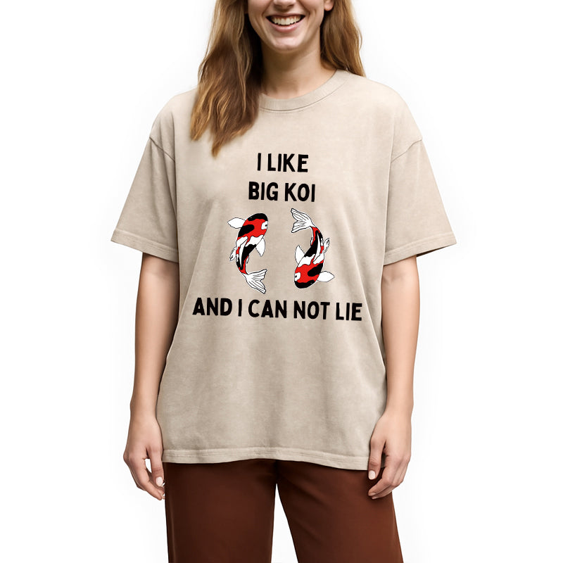 Vintage Koi Fish I Like Big Koi Washed T-Shirt