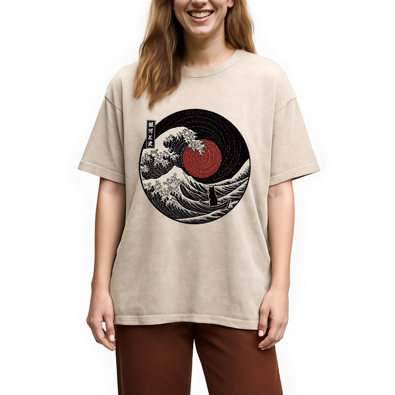The Solitary Wanderer Cat Washed T-Shirt