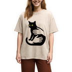 Hug A Black Cat Washed T-Shirt