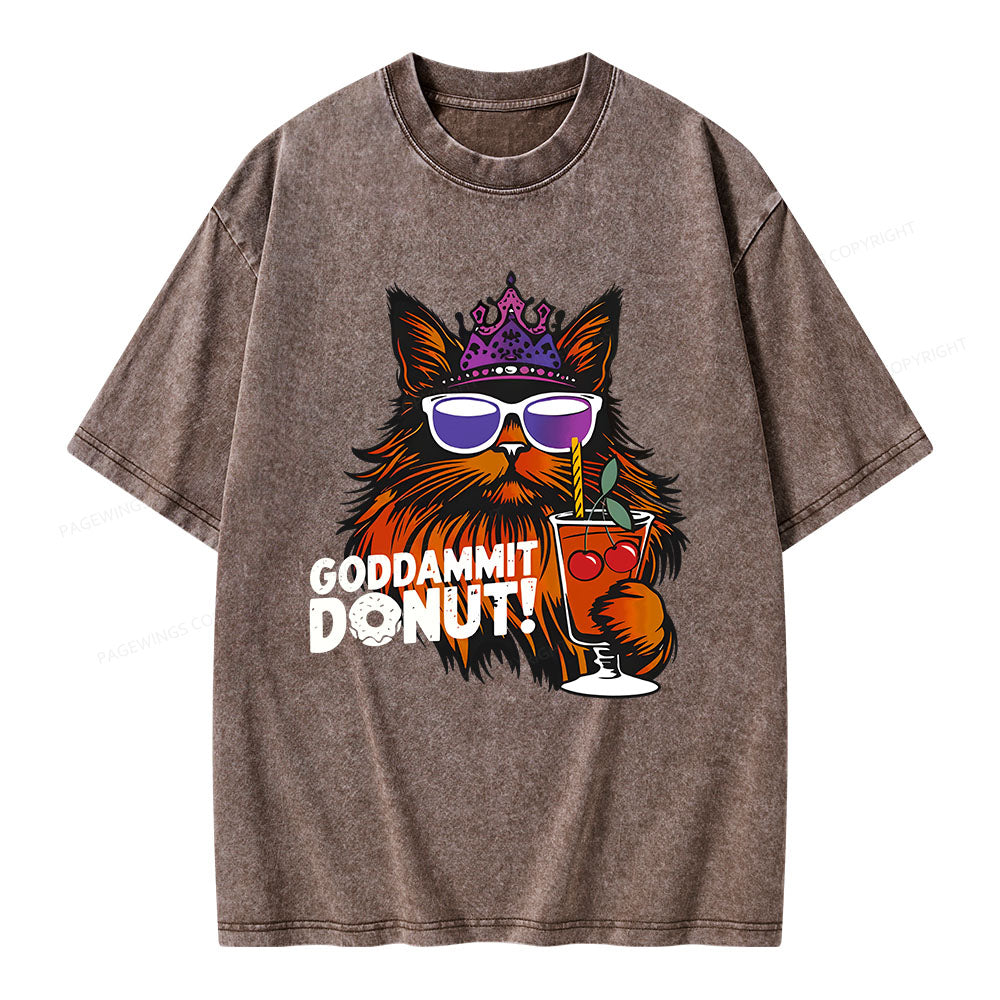 Goddammit Donut Unisex Washed T-shirt