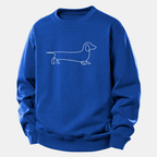 Line Dachshund Print Relax Fit Sweatshirt