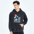 Ukiyo-e Ocean Waves Japan Washed Hoodie
