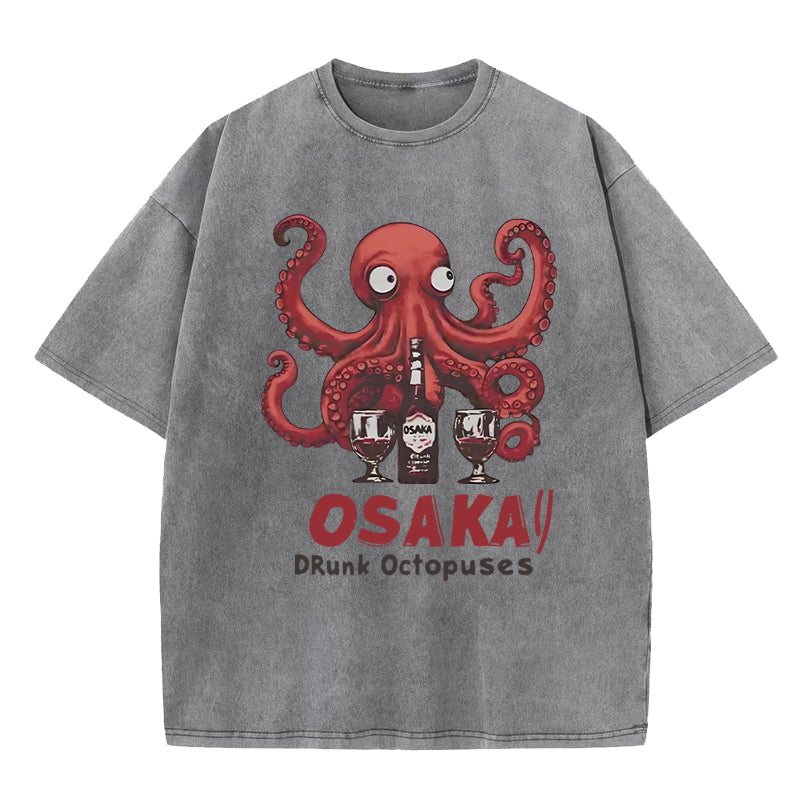 Osaka Drunk Octopus Washed T-Shirt