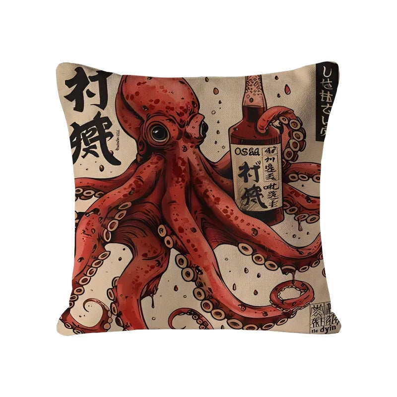 Osaka Saké Octopus Cushion Pillow